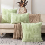 Plush Cushion Cover Decorative Pillow with Geometric Design  Clean Vanilla Store