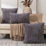 Plush Cushion Cover Decorative Pillow with Geometric Design  Clean Vanilla Store