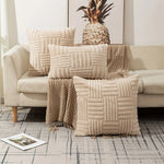 Plush Cushion Cover Decorative Pillow with Geometric Design  Clean Vanilla Store