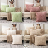 Plush Cushion Cover Decorative Pillow with Geometric Design  Clean Vanilla Store