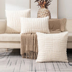 Plush Cushion Cover Decorative Pillow with Geometric Design  Clean Vanilla Store