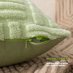 Plush Cushion Cover Decorative Pillow with Geometric Design  Clean Vanilla Store
