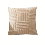 Plush Cushion Cover Decorative Pillow with Geometric Design  Clean Vanilla Store