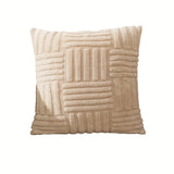 Plush Cushion Cover Decorative Pillow with Geometric Design  Clean Vanilla Store