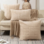 Plush Cushion Cover Decorative Pillow with Geometric Design  Clean Vanilla Store