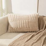 Plush Cushion Cover Decorative Pillow with Geometric Design  Clean Vanilla Store