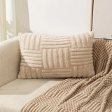 Plush Cushion Cover Decorative Pillow with Geometric Design  Clean Vanilla Store