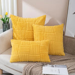 Plush Cushion Cover Decorative Pillow with Geometric Design  Clean Vanilla Store