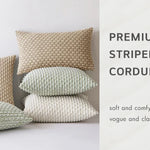 Cozy Corduroy Pattern Throw Pillow Cushion Cover  Clean Vanilla Store