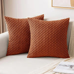 Cozy Corduroy Pattern Throw Pillow Cushion Cover  Clean Vanilla Store