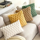 Pineapple Grid Turtle Pattern Plush Throw Pillow Cover  Clean Vanilla Store