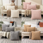 Pineapple Grid Turtle Pattern Plush Throw Pillow Cover  Clean Vanilla Store