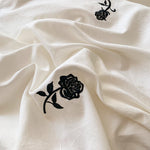 Rose Embroidered Duvet Cover Set With Ruffle Accents - 3-Piece  Clean Vanilla Store